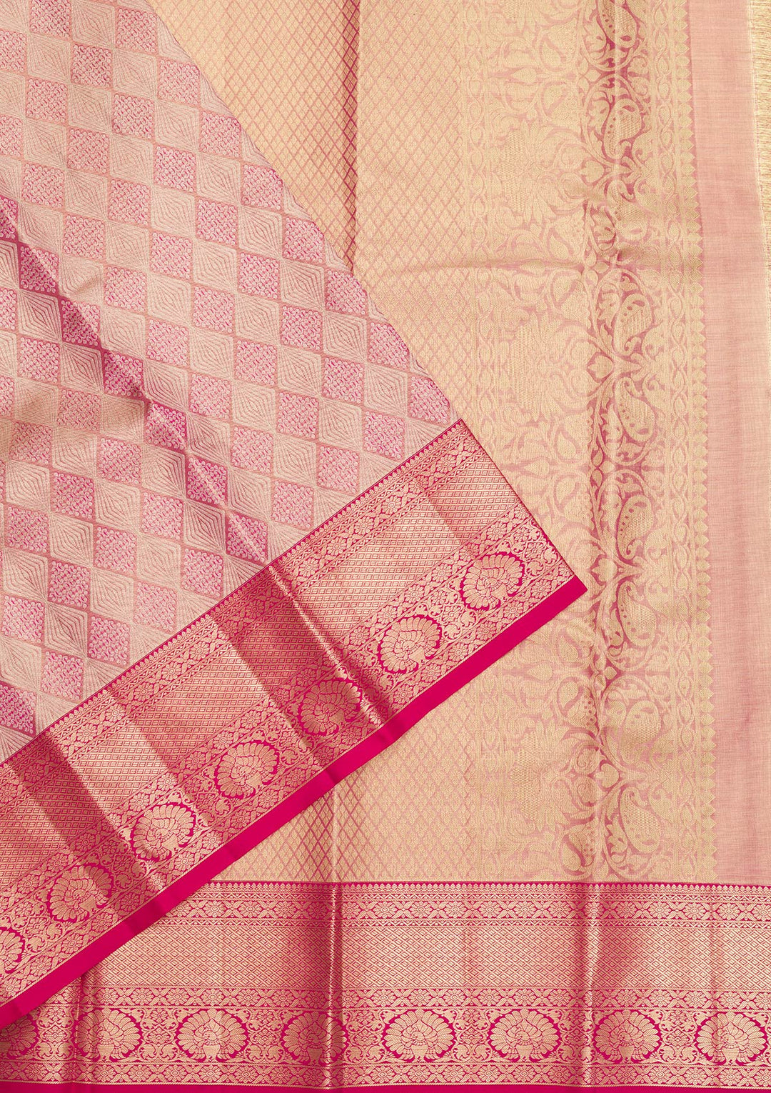 Pink Zariwork Pure Silk Saree