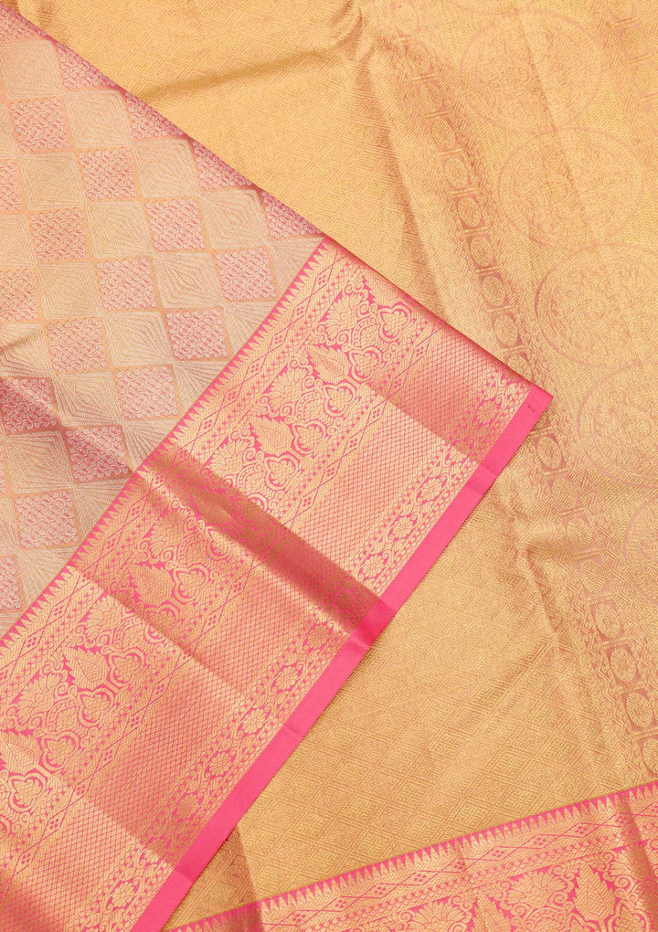 Pink Zariwork Pure Silk Saree