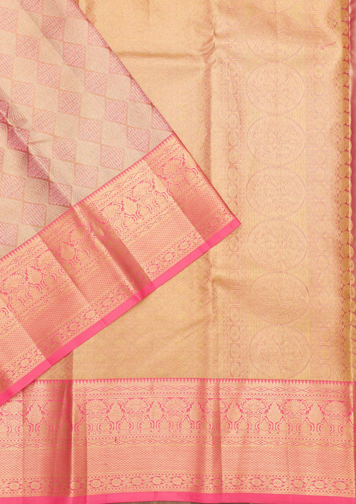Pink Zariwork Pure Silk Saree