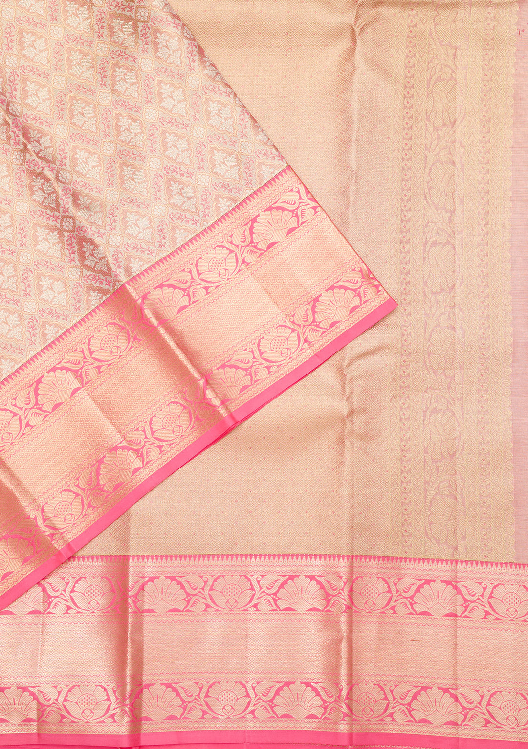Pink Zariwork Kanjivaram Pure Silk Saree