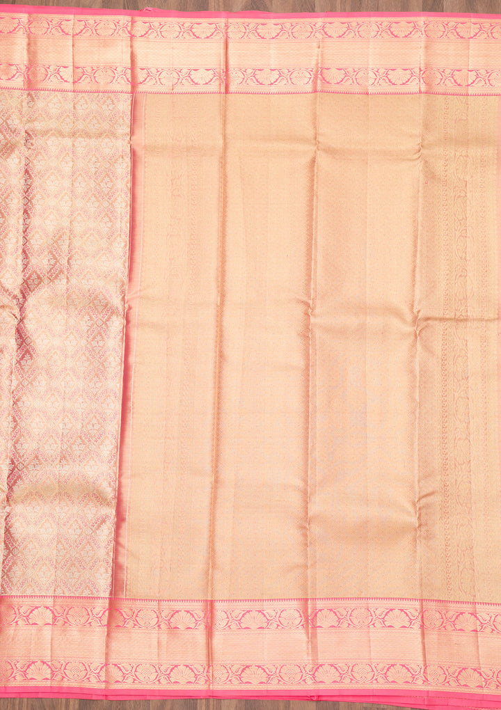Pink Zariwork Kanjivaram Pure Silk Saree