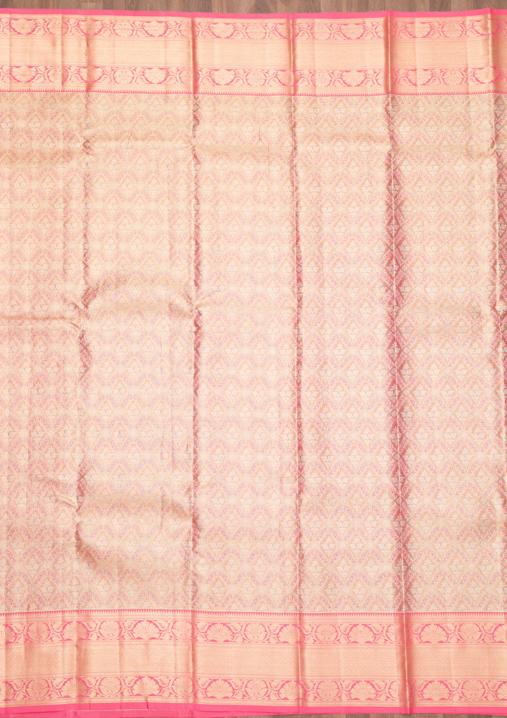 Pink Zariwork Kanjivaram Pure Silk Saree