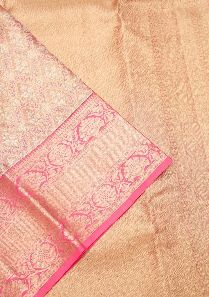 Pink Zariwork Kanjivaram Pure Silk Saree