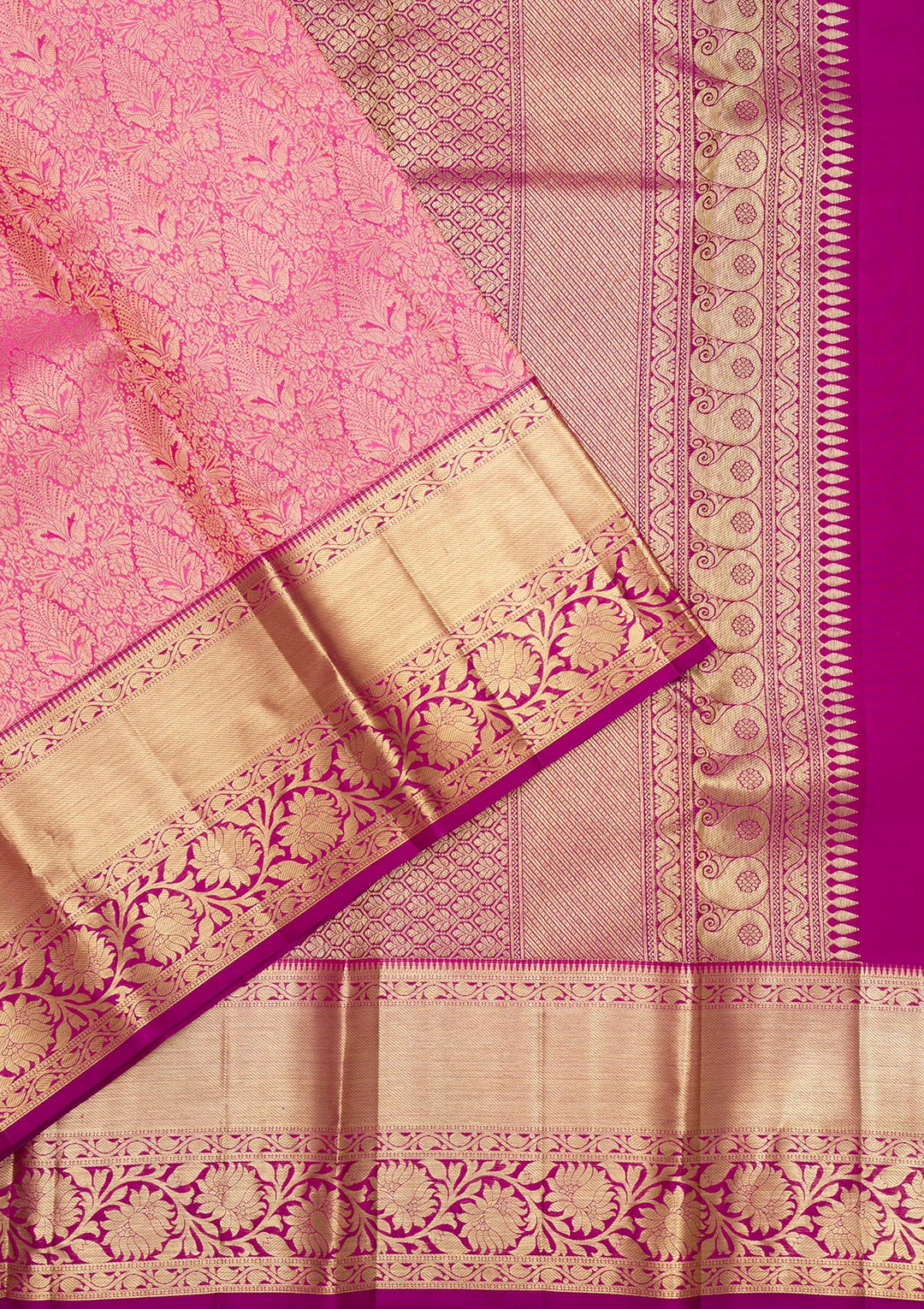 Pink Zariwork Pure Silk Saree