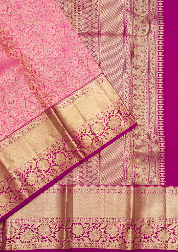 Pink Zariwork Pure Silk Saree