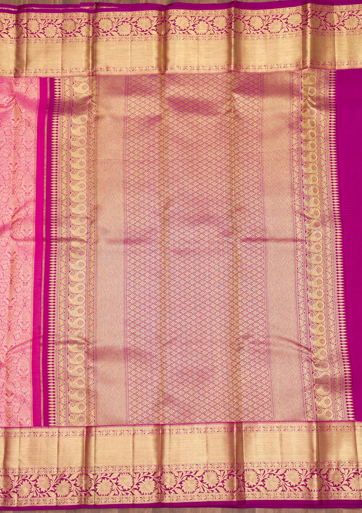 Pink Zariwork Pure Silk Saree