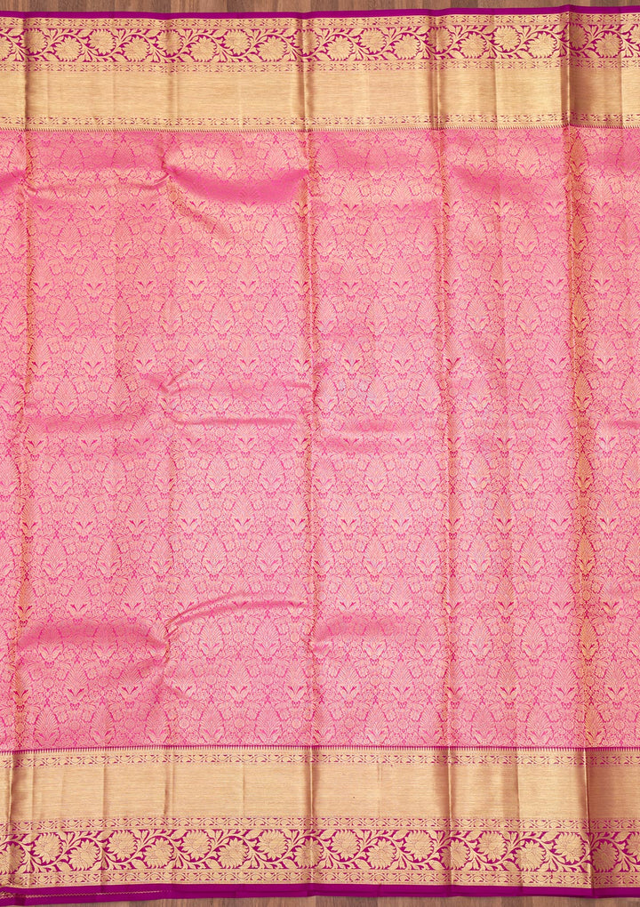 Pink Zariwork Pure Silk Saree