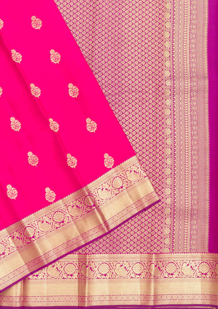 Pink Zariwork Pure Silk Saree