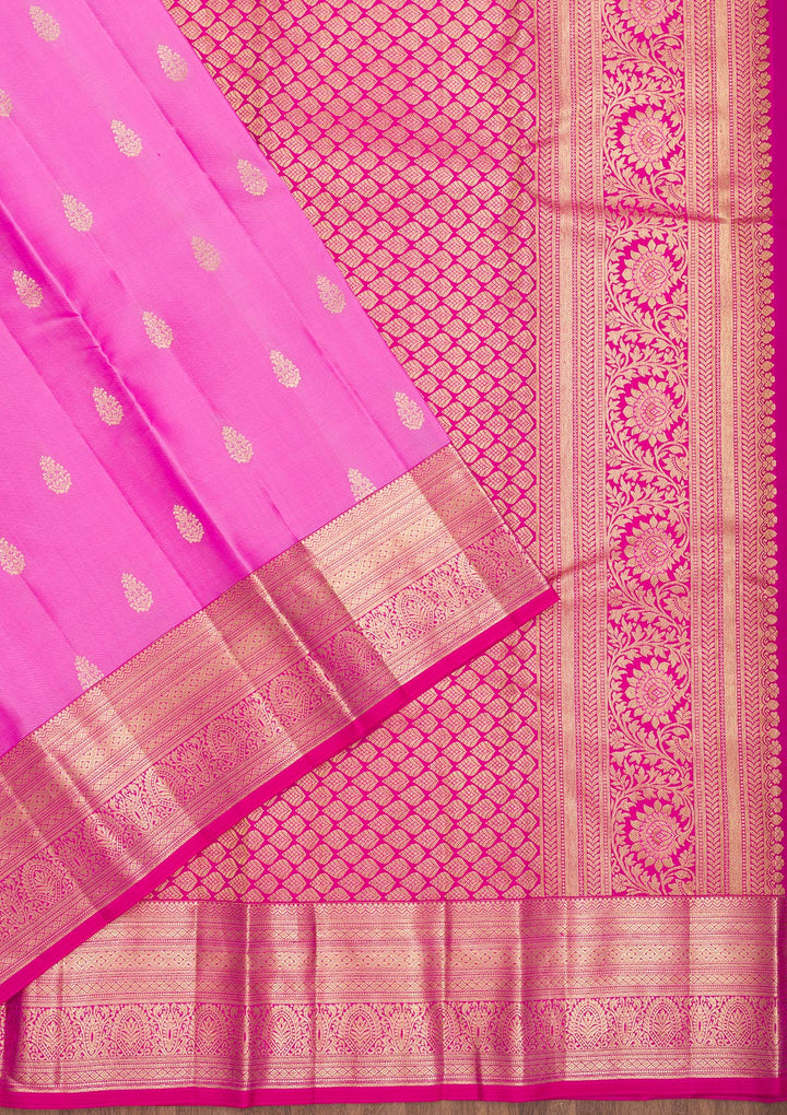 Pink Zariwork Kanjivaram Pure Silk Saree