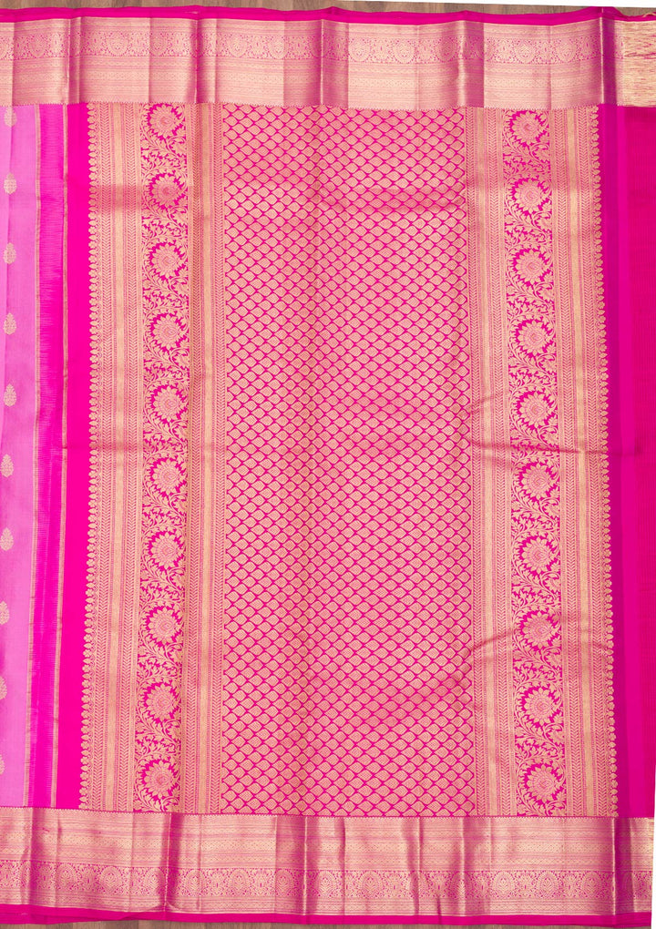 Pink Zariwork Kanjivaram Pure Silk Saree