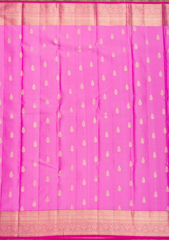 Pink Zariwork Kanjivaram Pure Silk Saree