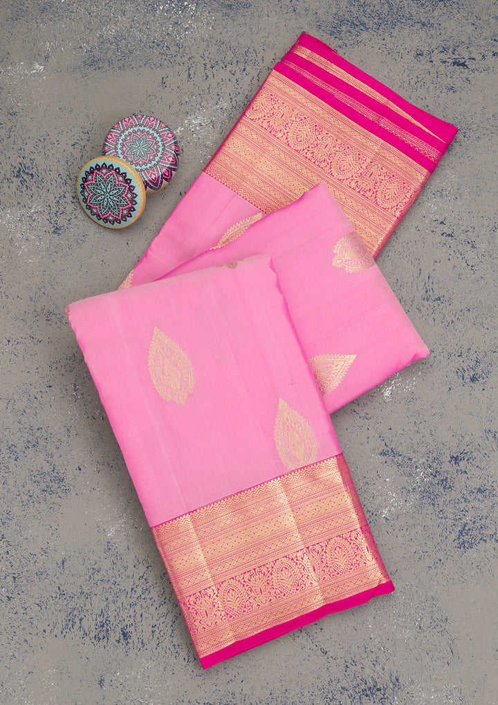 Pink Zariwork Kanjivaram Pure Silk Saree