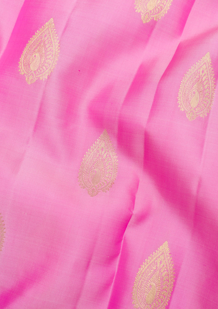Pink Zariwork Kanjivaram Pure Silk Saree