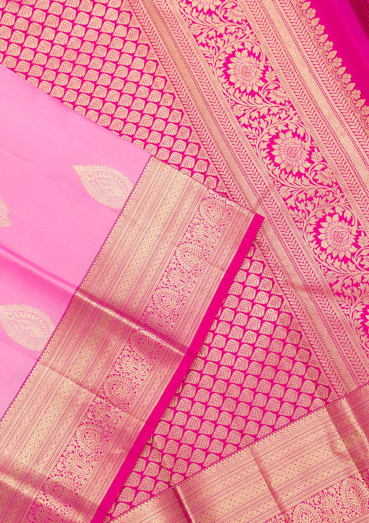 Pink Zariwork Kanjivaram Pure Silk Saree