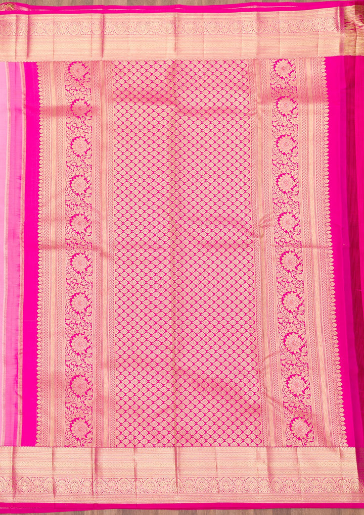 Pink Zariwork Kanjivaram Pure Silk Saree