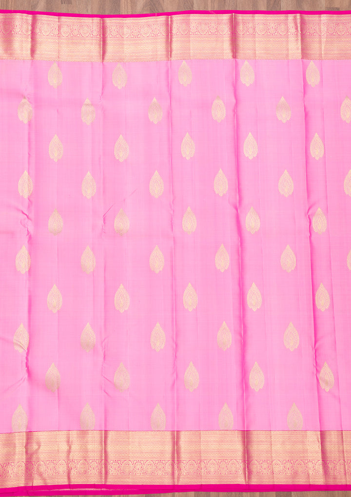 Pink Zariwork Kanjivaram Pure Silk Saree