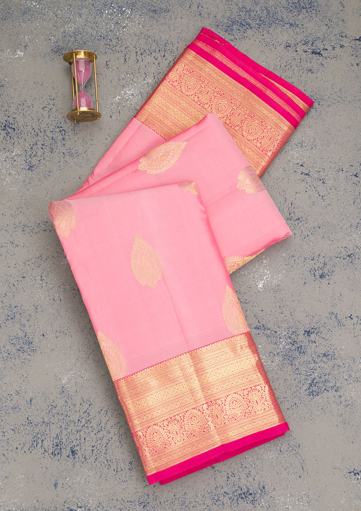 Pink Zariwork Kanjivaram Pure Silk Saree