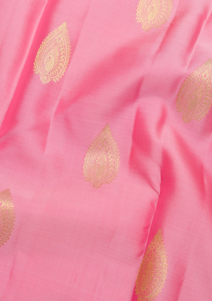 Pink Zariwork Kanjivaram Pure Silk Saree