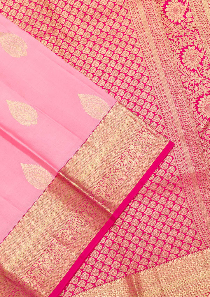 Pink Zariwork Kanjivaram Pure Silk Saree