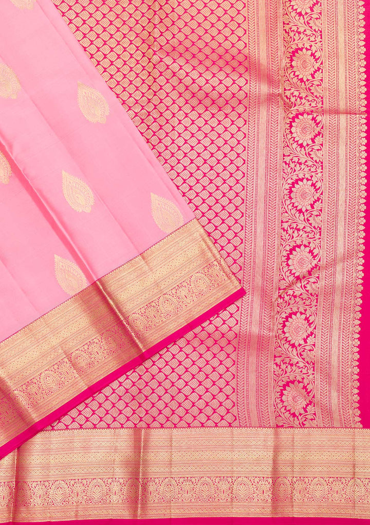Pink Zariwork Kanjivaram Pure Silk Saree