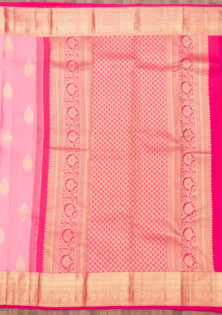 Pink Zariwork Kanjivaram Pure Silk Saree