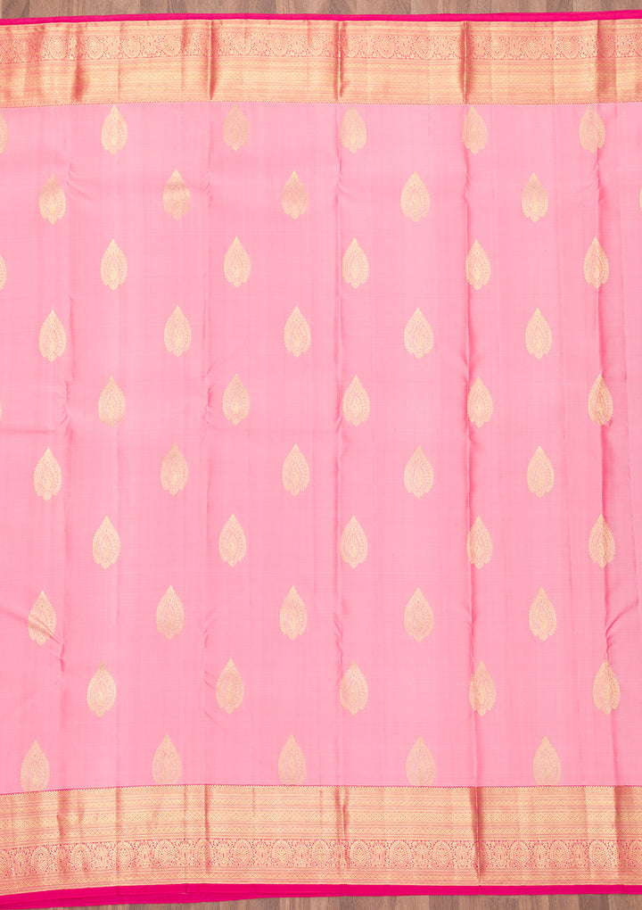 Pink Zariwork Kanjivaram Pure Silk Saree