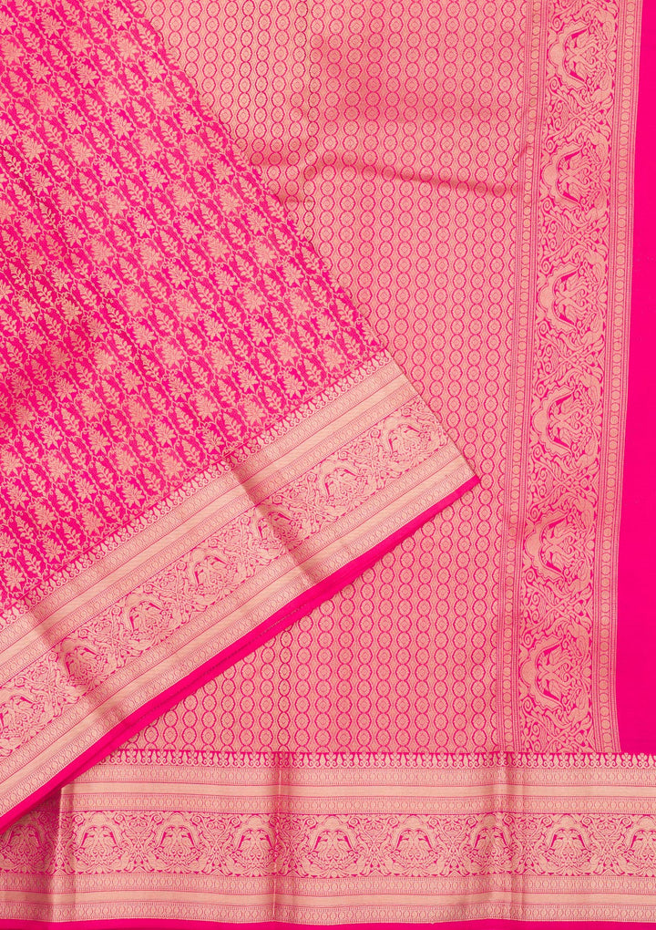 Pink Zariwork Pure Silk Saree