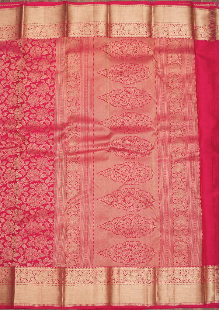 Pink Zariwork Pure Silk Saree