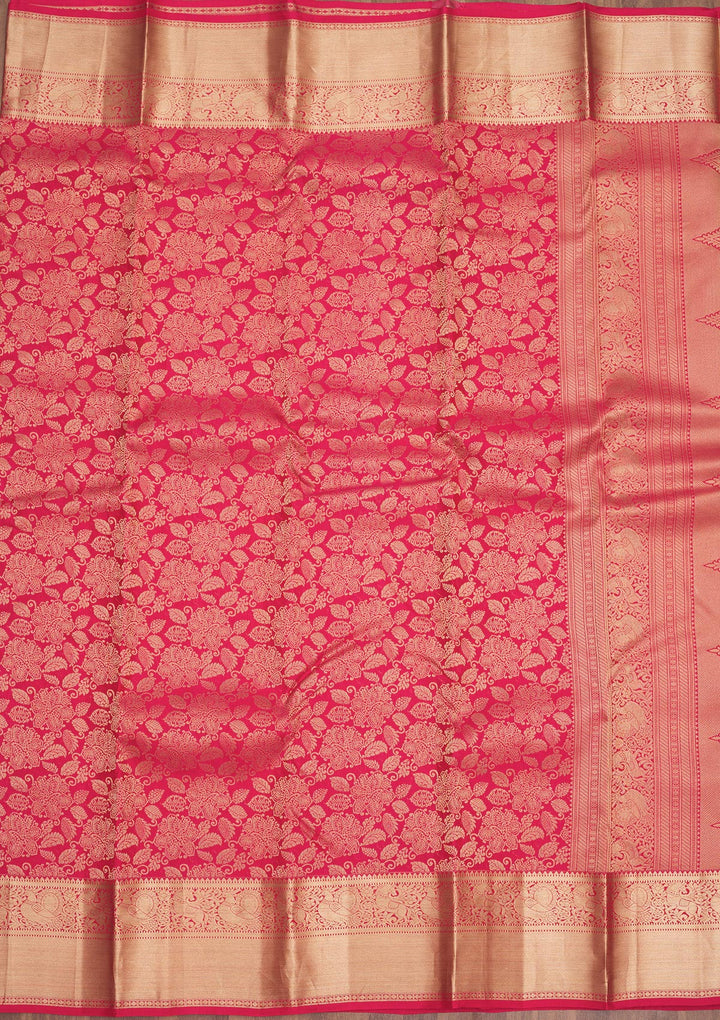 Pink Zariwork Pure Silk Saree
