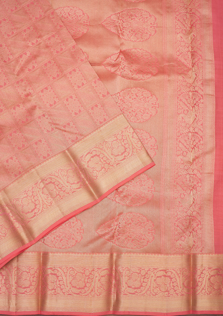 Pink Zariwork Pure Silk Saree