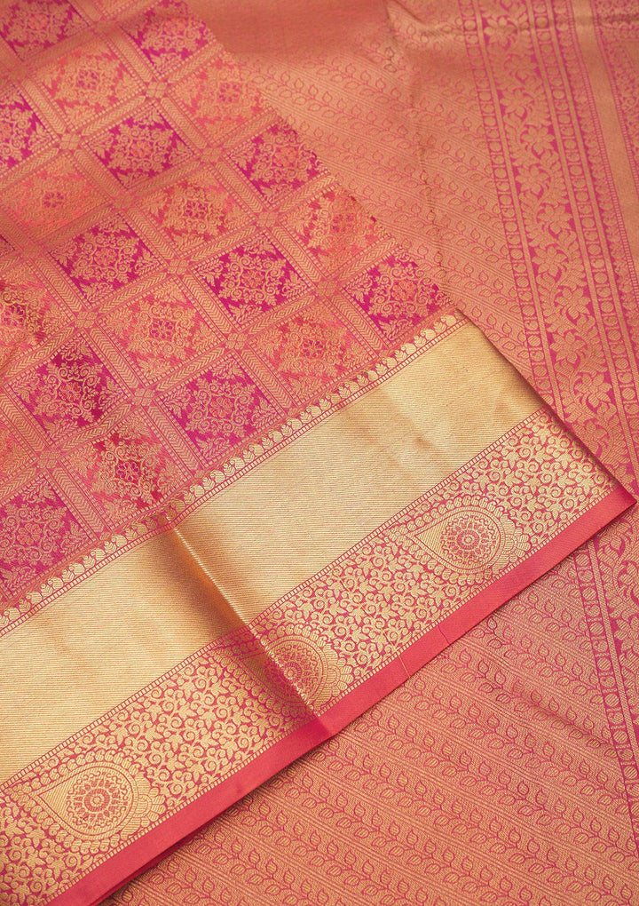 Pink Zariwork Pure Silk Saree