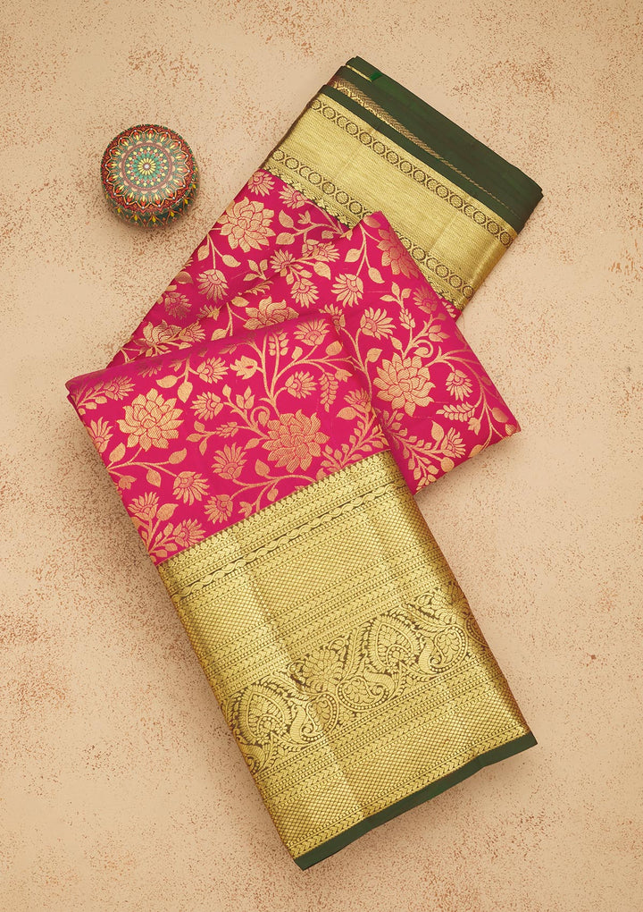 Pink Zariwork Pure Silk Saree