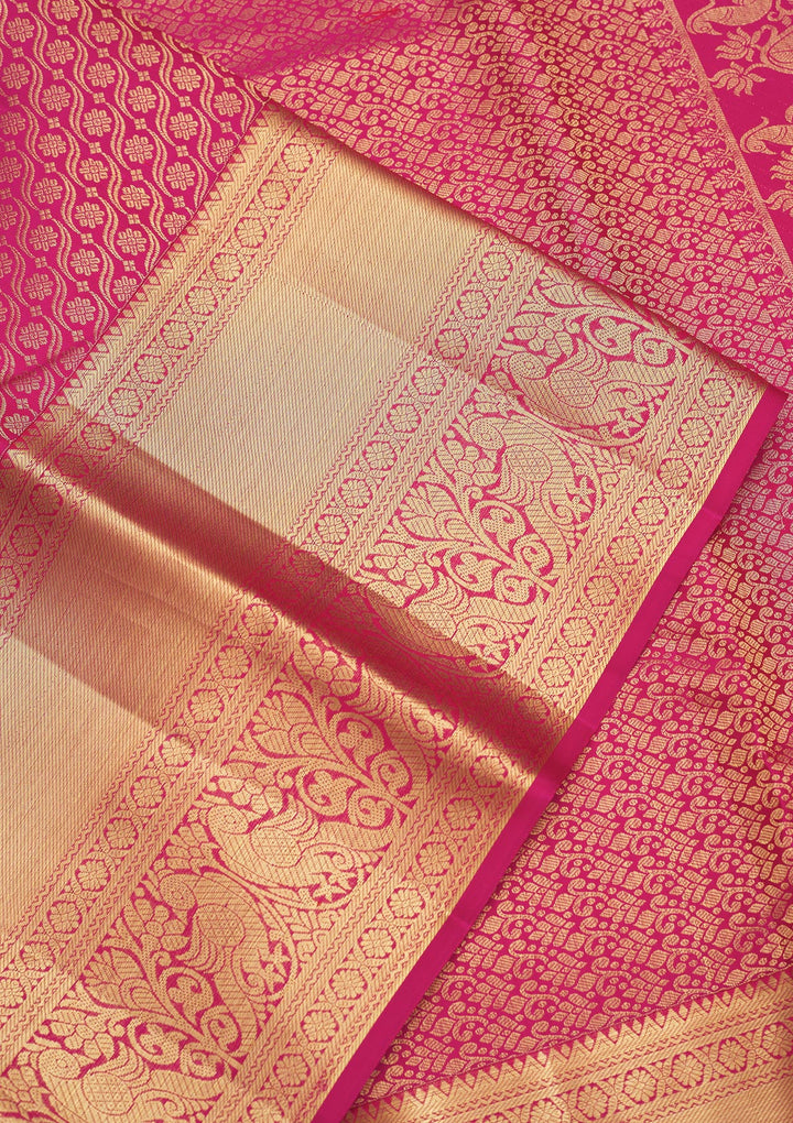 Pink Zariwork Pure Silk Saree