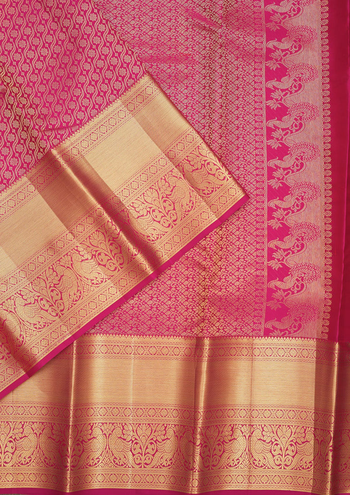 Pink Zariwork Pure Silk Saree