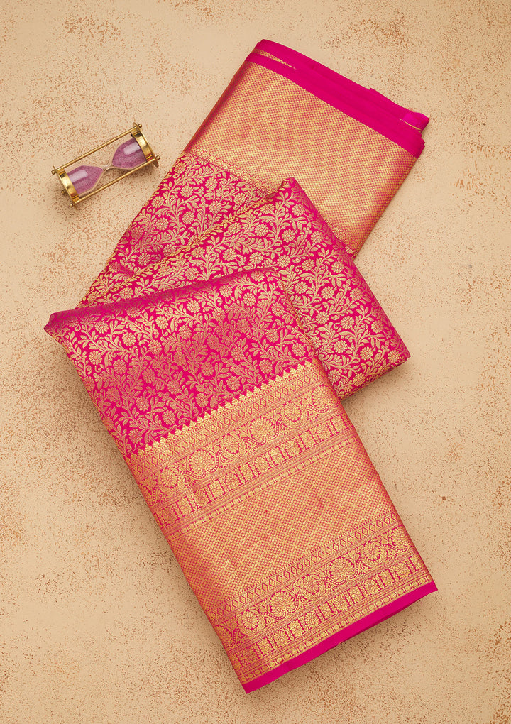 Pink Zariwork Pure Silk Saree