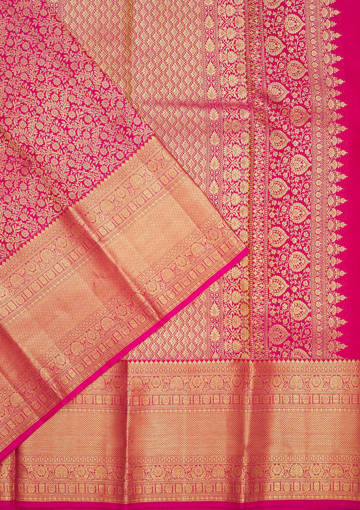 Pink Zariwork Pure Silk Saree