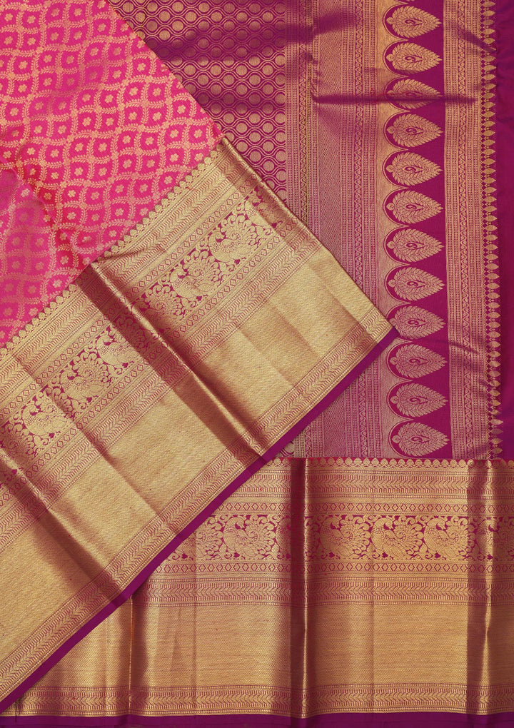 Pink Zariwork Pure Silk Saree