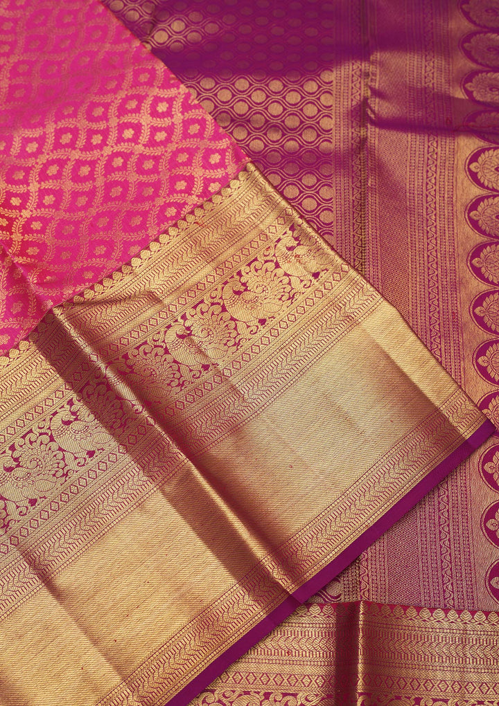 Pink Zariwork Pure Silk Saree