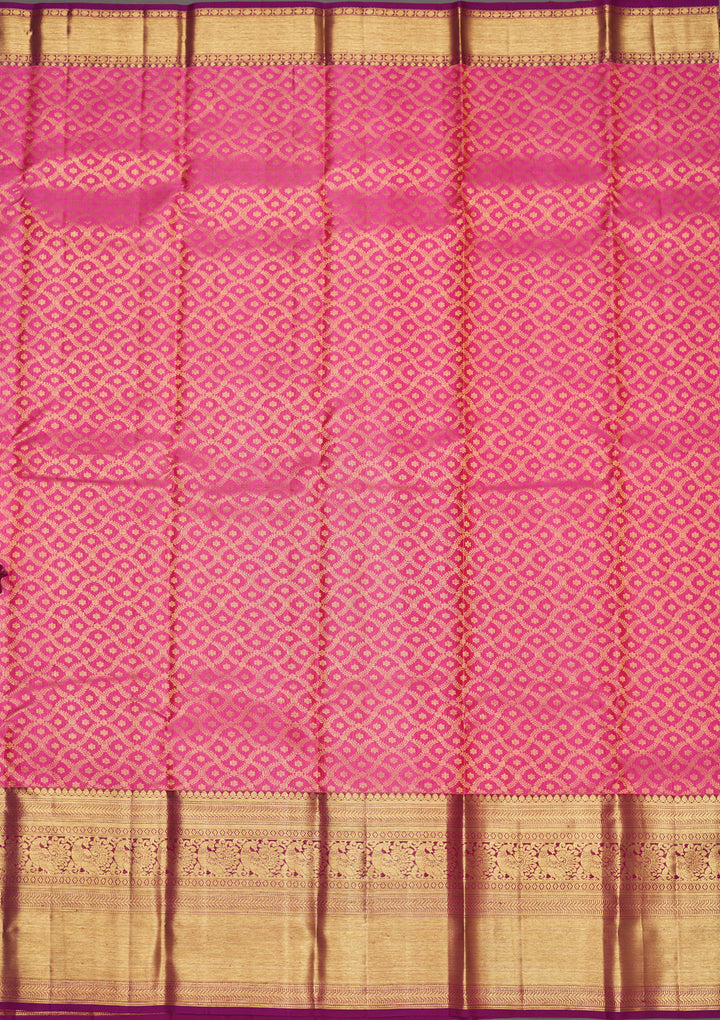 Pink Zariwork Pure Silk Saree