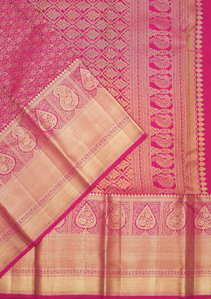 Pink Zariwork Pure Silk Saree