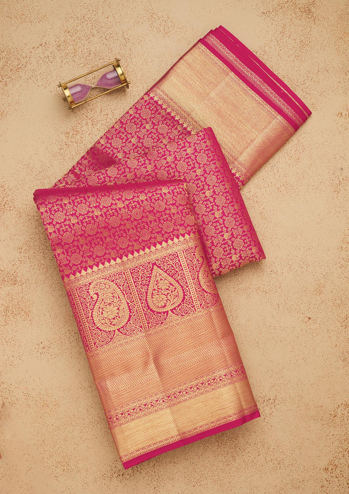 Pink Zariwork Pure Silk Saree