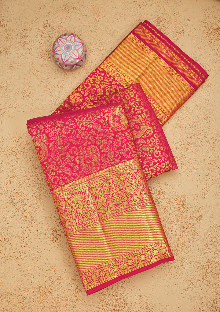 Pink Zariwork Pure Silk Saree