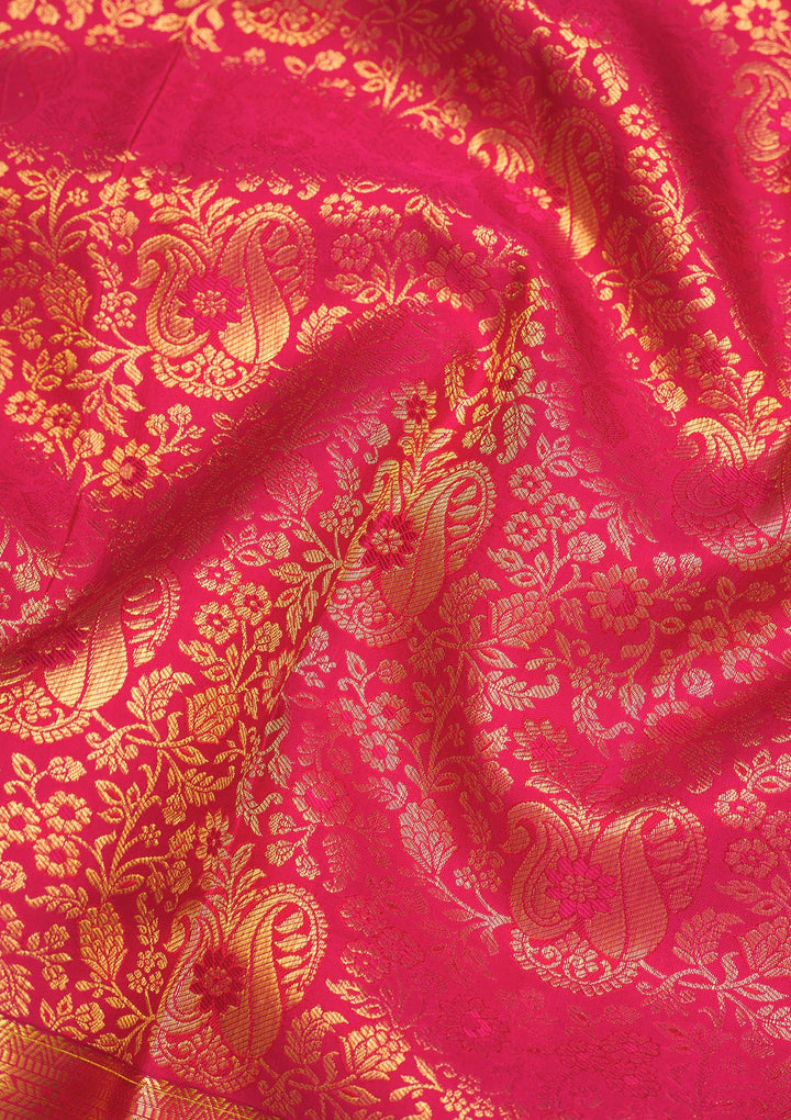 Pink Zariwork Pure Silk Saree