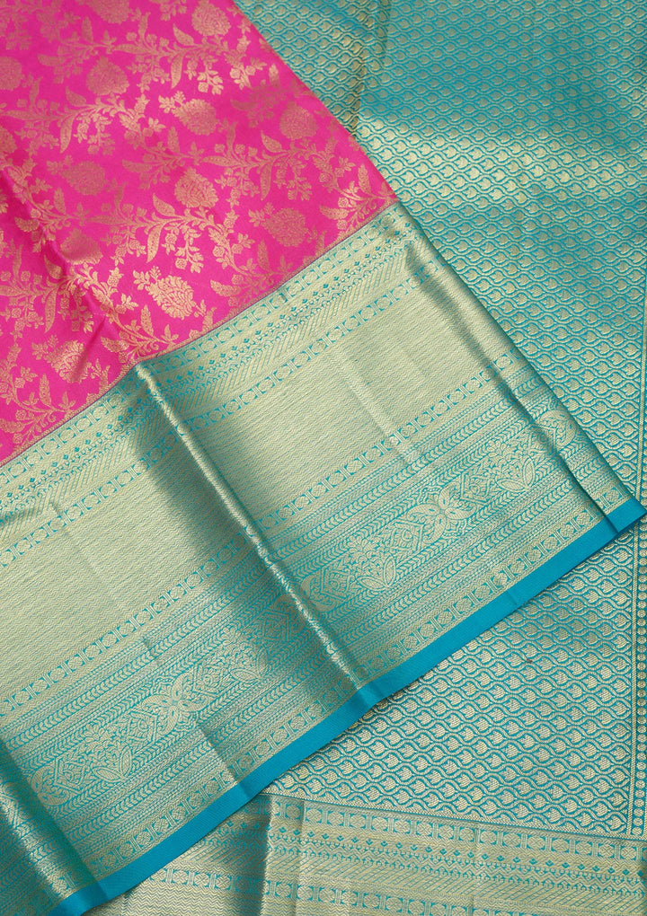 Pink Zariwork Pure Silk Saree