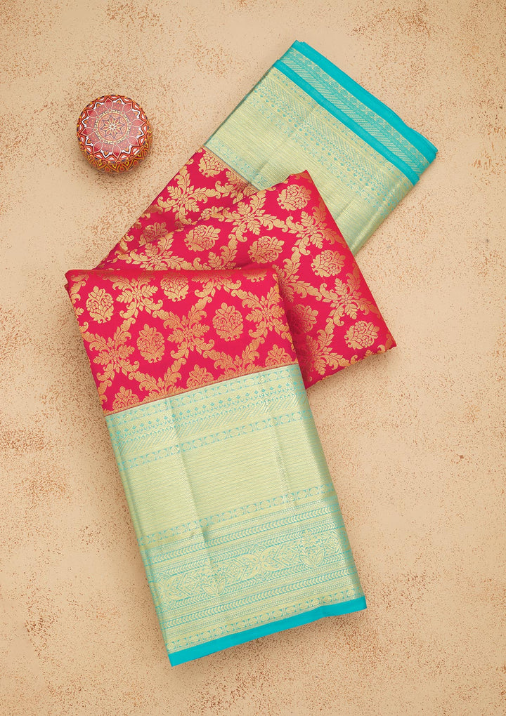 Pink Zariwork Pure Silk Saree