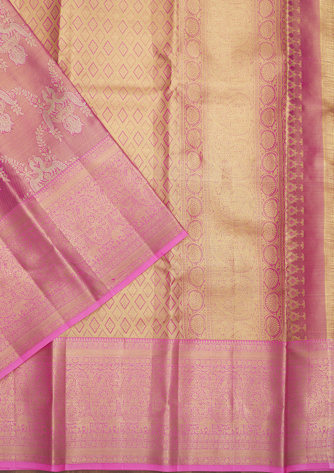 Pink Zariwork Pure Silk Saree
