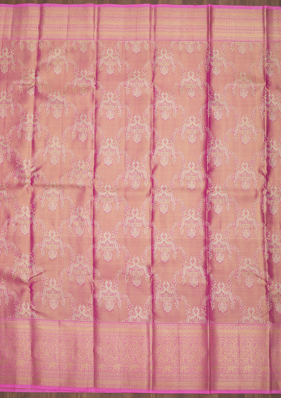 Pink Zariwork Pure Silk Saree