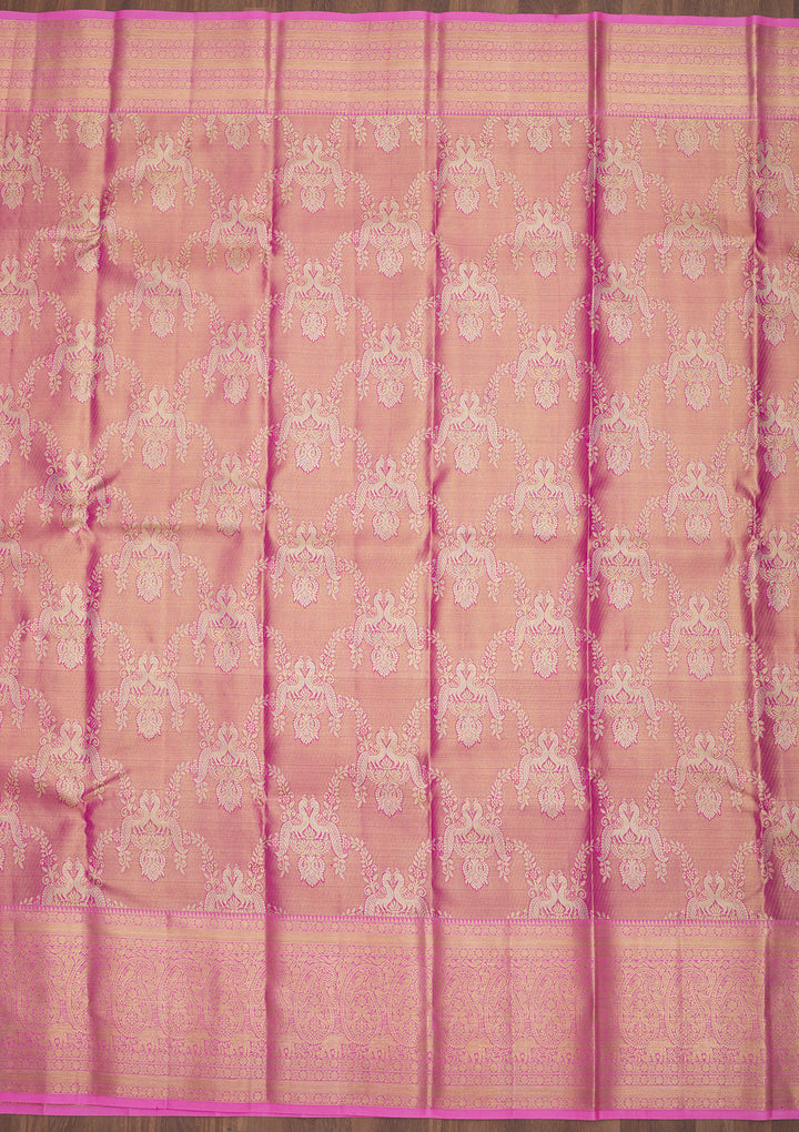 Pink Zariwork Pure Silk Saree