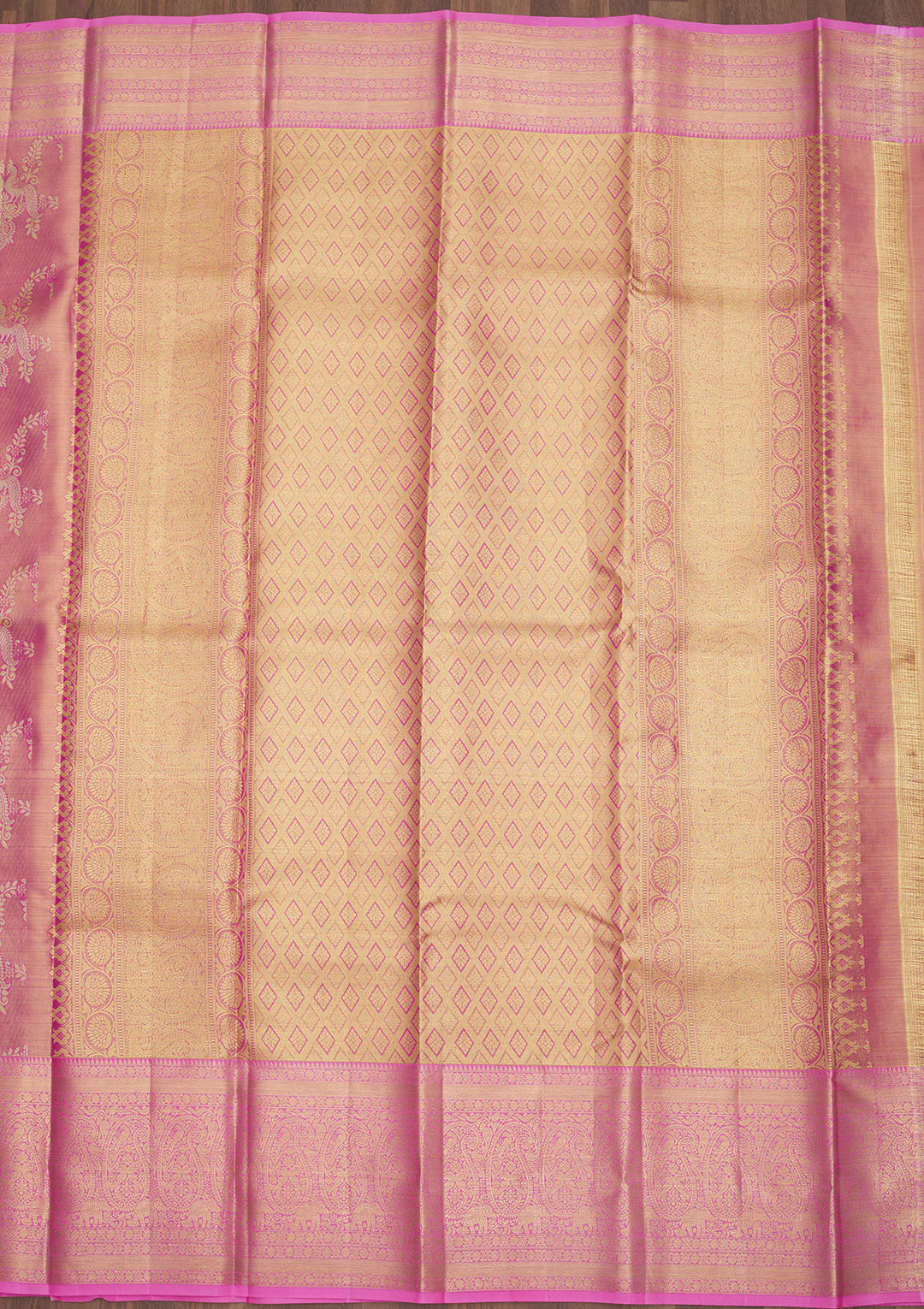 Pink Zariwork Pure Silk Saree