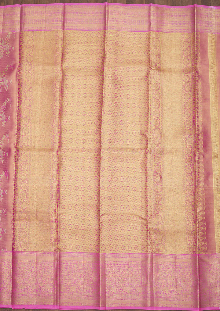 Pink Zariwork Pure Silk Saree